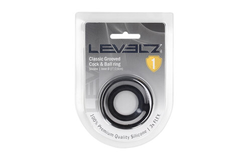 Classic Black Silicone Penis and Ball Ring with Grooves