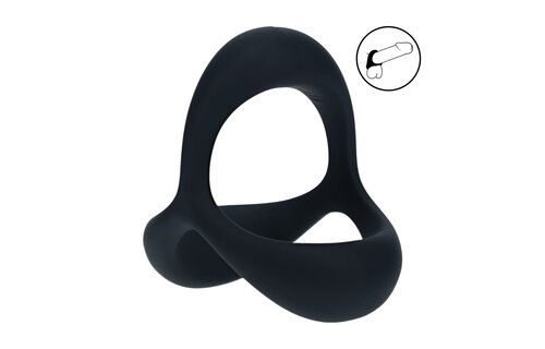 Tri O Ergo Silicone Cock Ring Black | Optimal Support & Comfort