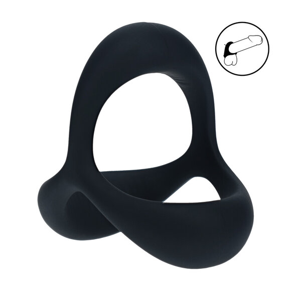 Tri O Ergo Silicone Cock Ring Black | Optimal Support & Comfort