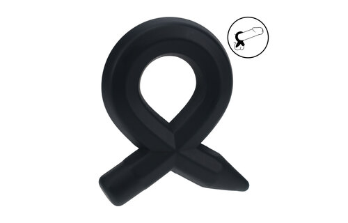 Pencil-shaped silicone cock ring black – comfortable & effective