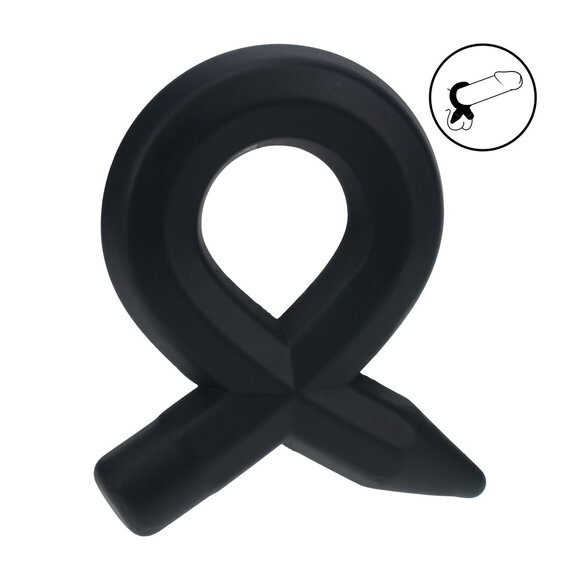 Pencil-shaped silicone cock ring black – comfortable & effective