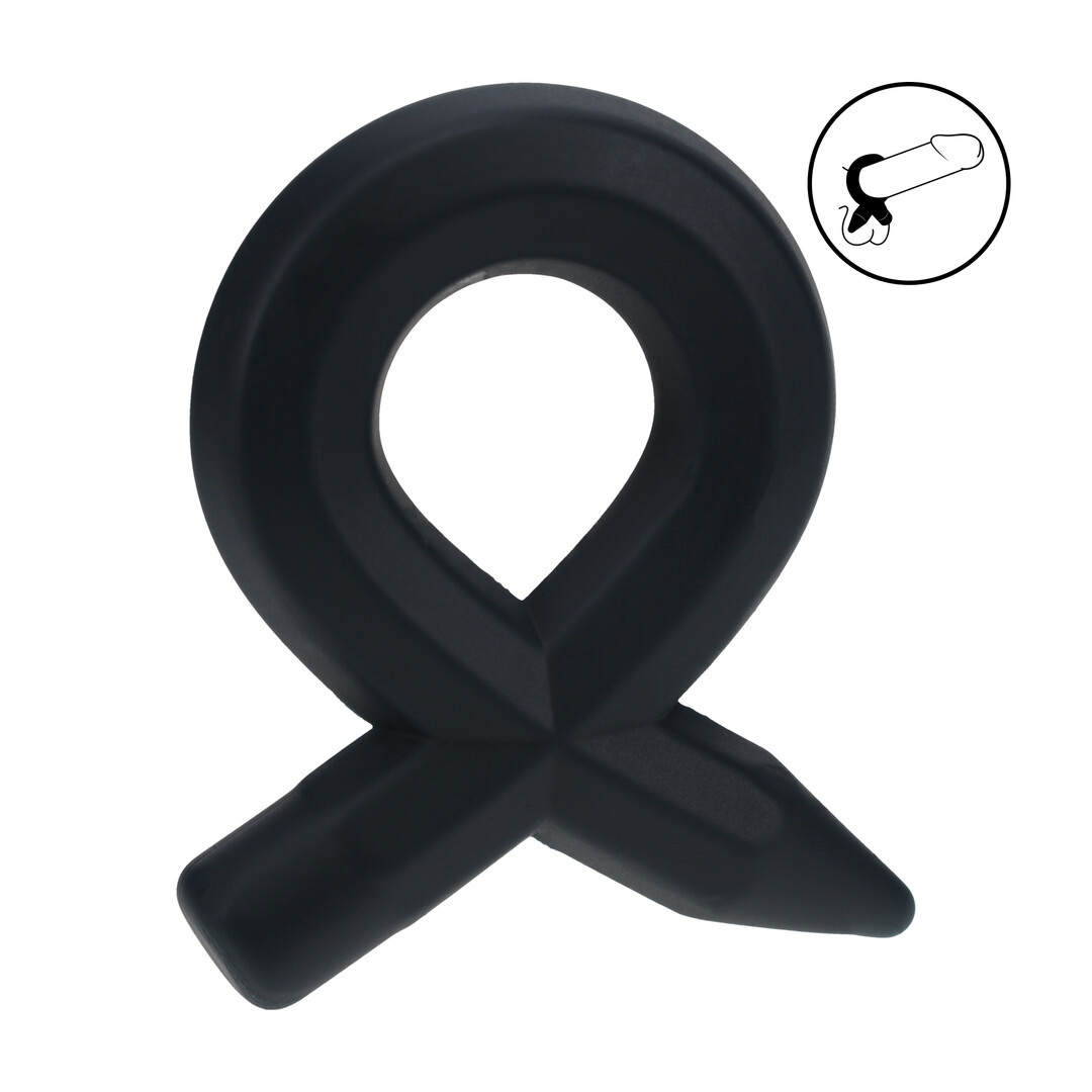 Pencil-shaped silicone cock ring black – comfortable & effective