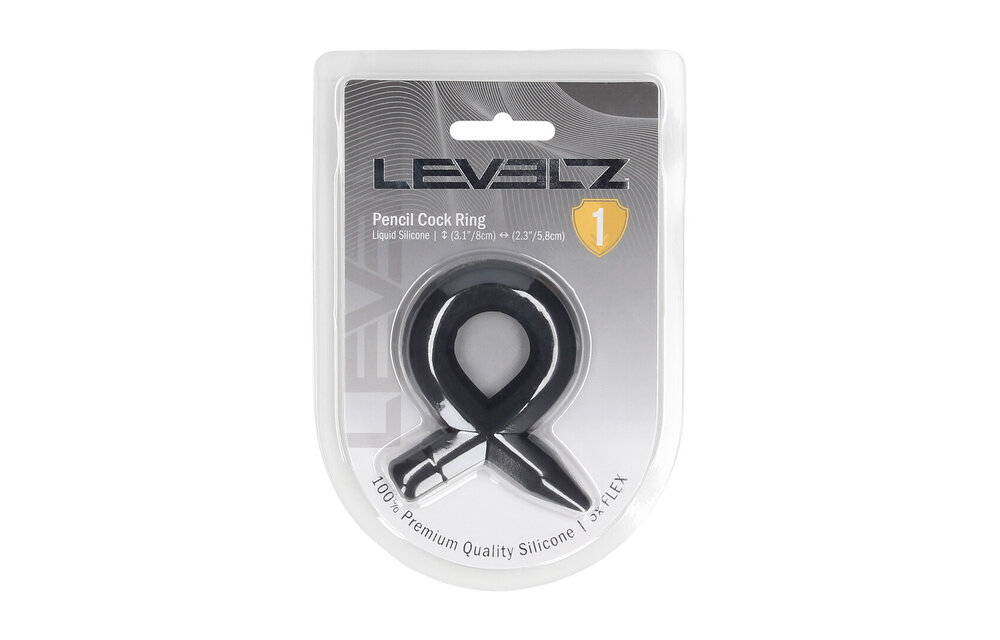 Pencil-shaped silicone cock ring black – comfortable & effective