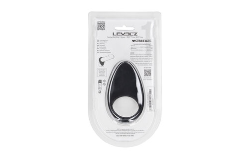 Teardrop-shaped silicone cock ring, black – ergonomic and comfortable