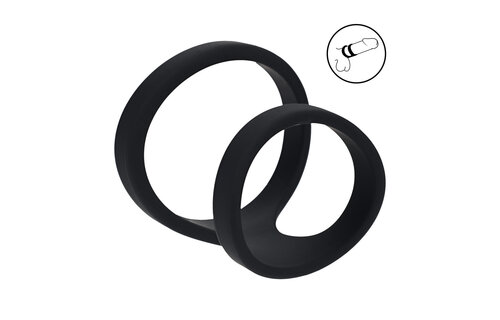 2 Loop Silikon-Penisring Schwarz – Doppelte Griffigkeit und Kontrolle