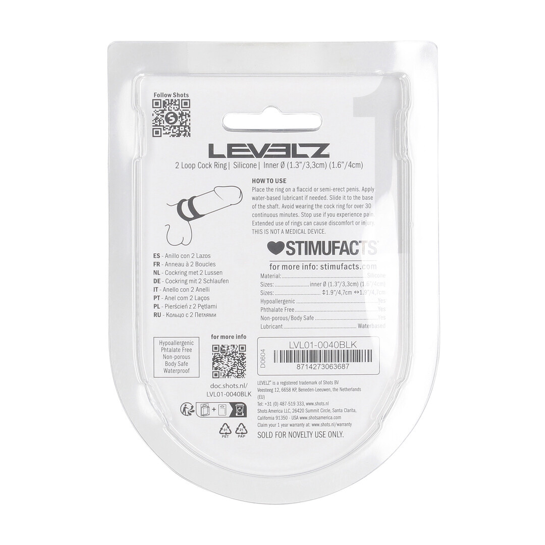 2 Loop Siliconen Cockring Zwart – Dubbele Grip & Controle