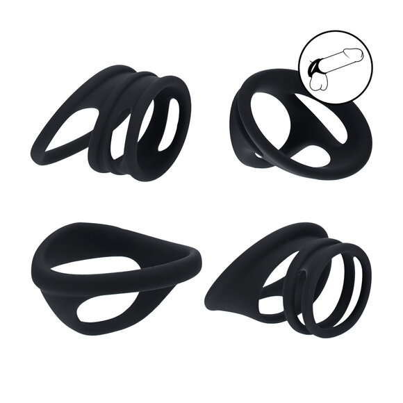 Silikon-Penis- und Hodenring-Set, 4er-Pack – Komfort & Abwechslung