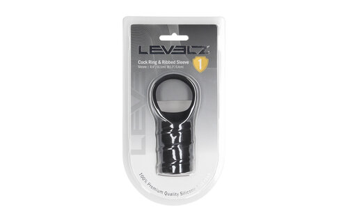 Silicone Cock Ring and Ribbed Sleeve Black – LEVELZ Accessory