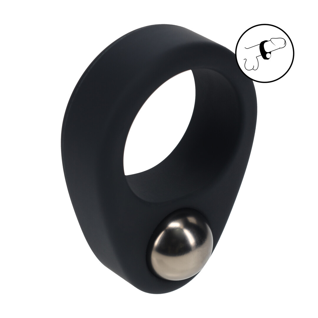 Liquid Silicone Cock Ring with Weighted Ball – Black | LEVELZ