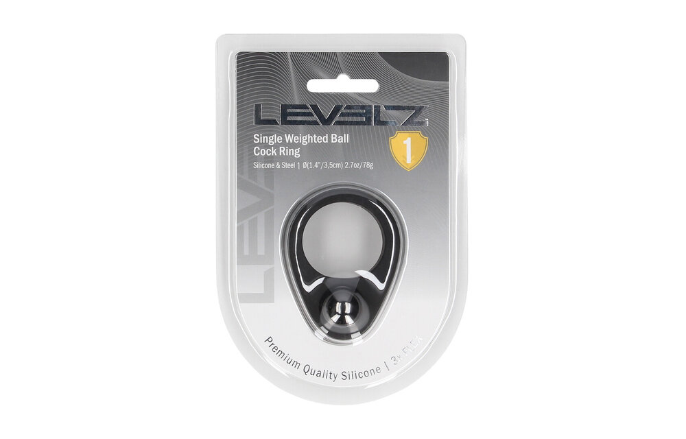 Liquid Silicone Cock Ring with Weighted Ball – Black | LEVELZ