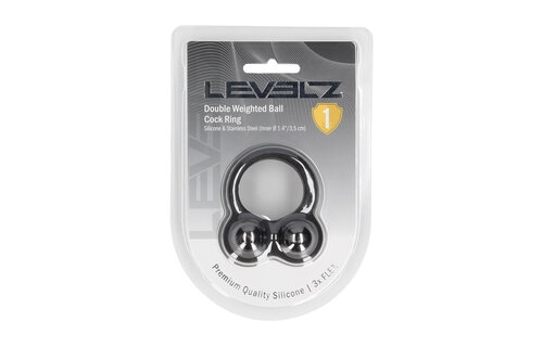 Liquid Silicone Double Weighted Cock Ring - Black & Comfort