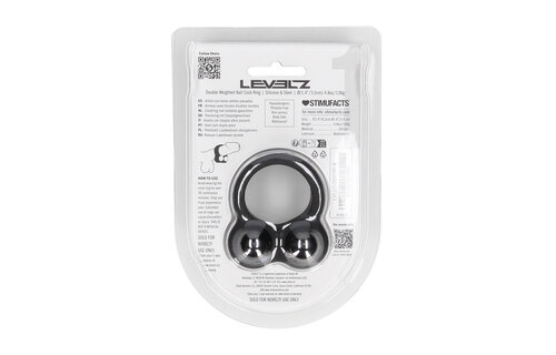 Liquid Silicone Double Weighted Cock Ring - Black & Comfort