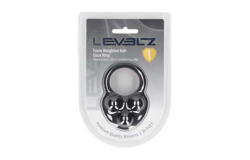 Liquid Silicone Triple Weighted Cock Ring - Black