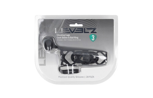 Vibrating silicone penis sleeve and ball ring – black, waterproof