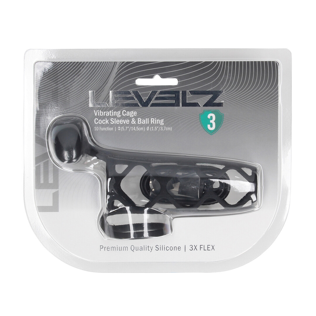 Vibrerende siliconen penis sleeve en balring – zwart, waterproof