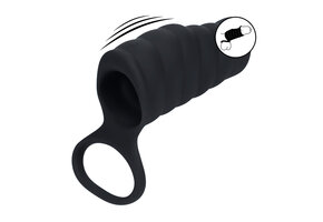 Vibrating Ribbed Cock Sleeve and Ball Ring