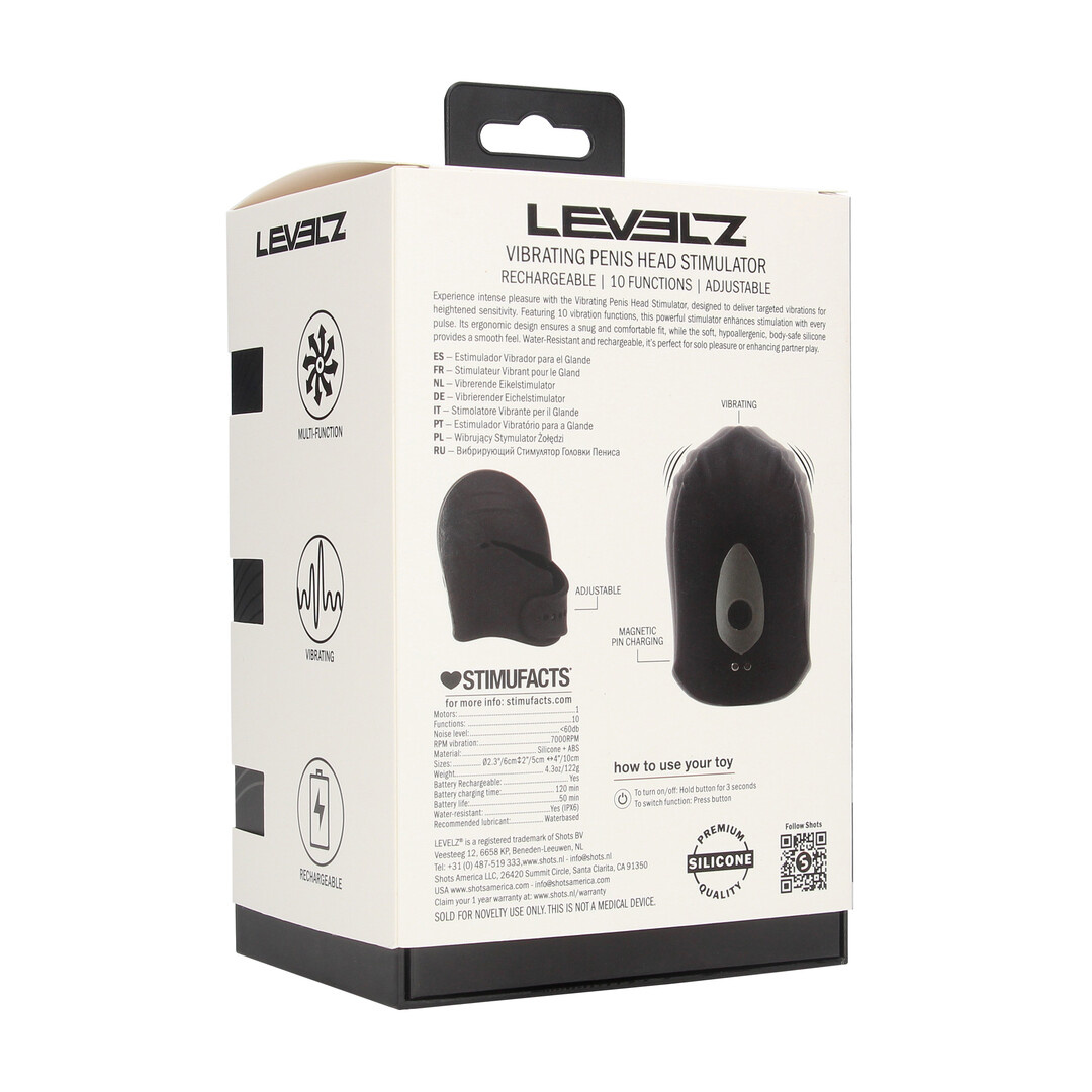 Adjustable Vibrating Silicone Penis Stimulator - Black