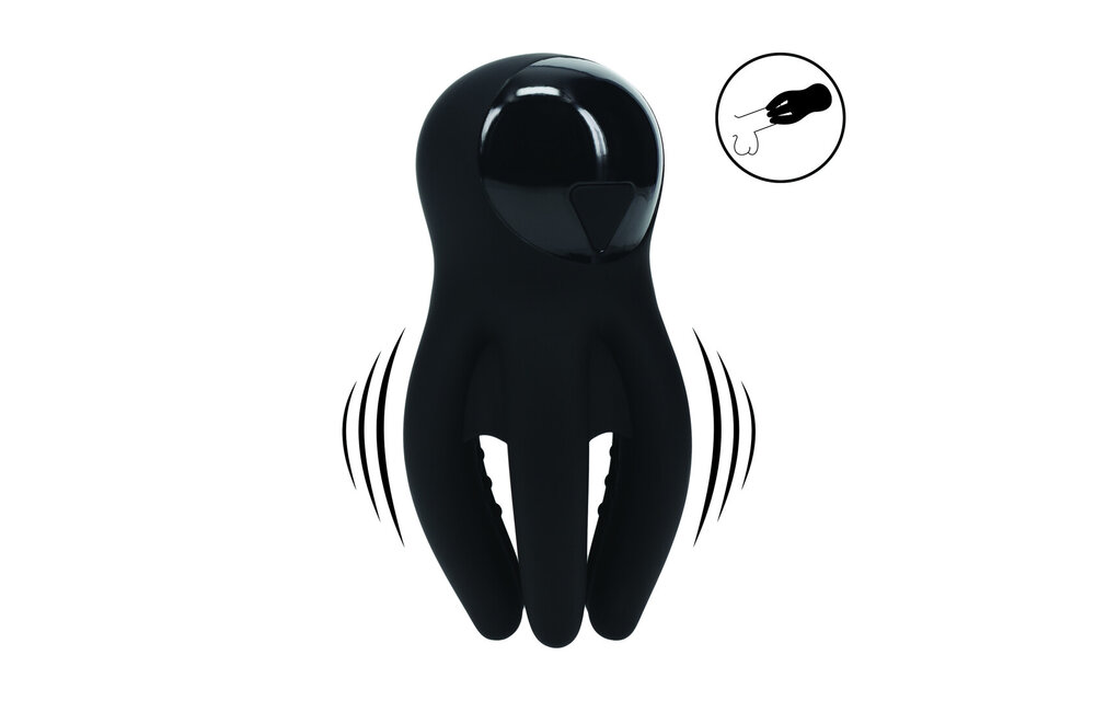 Digitale Vibrerende Silicone Penis Stimulator - Zwart, Levelz