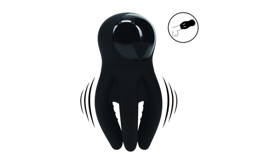 Digitale Vibrerende Silicone Penis Stimulator - Zwart, Levelz