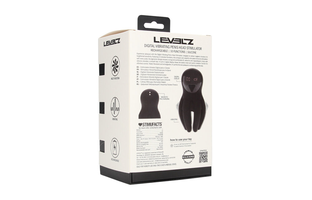 Digitaler vibrierender Silikon-Penisstimulator – Schwarz, Levelz