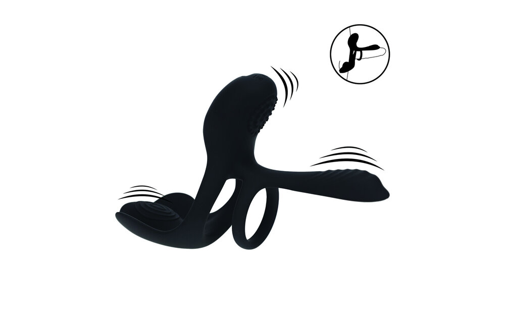 Triple Vibrating Silicone Cock Ring Black – Levelz