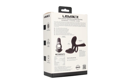 Triple Vibrating Silicone Cock Ring Black – Levelz