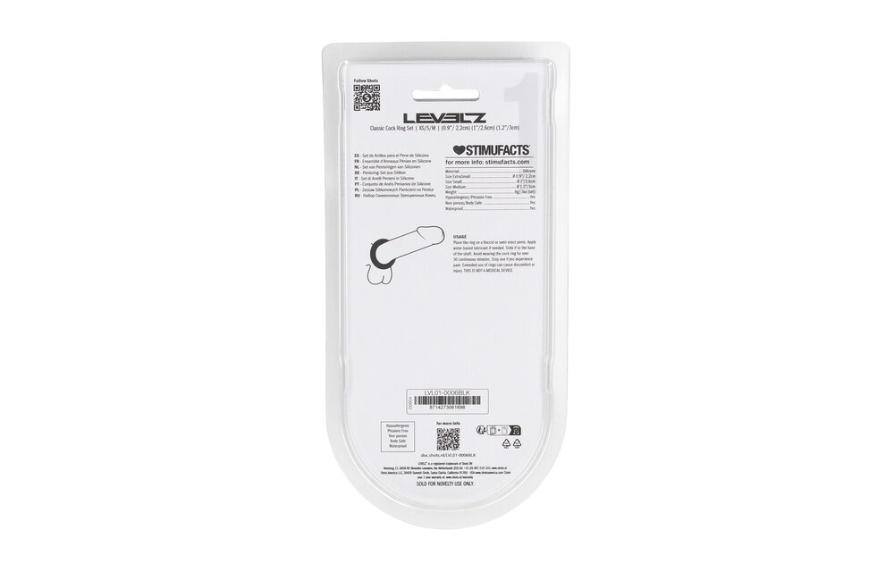 Siliconen Cockring Set 3 Stuks XS-S-M Zwart - Levelz