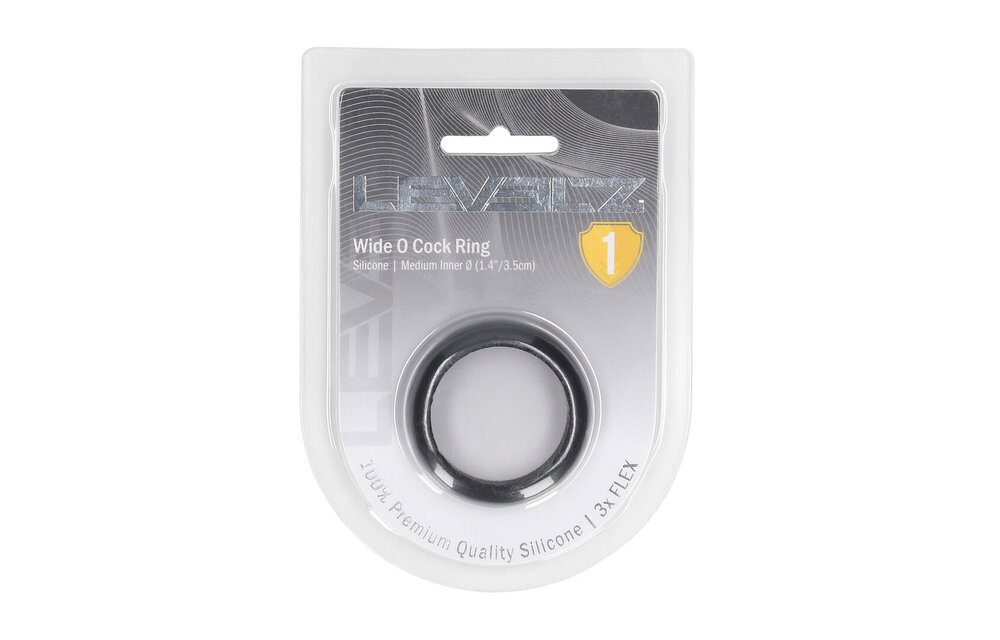 Wide O Silicone Cockring M – Comfort & Enhancement Black