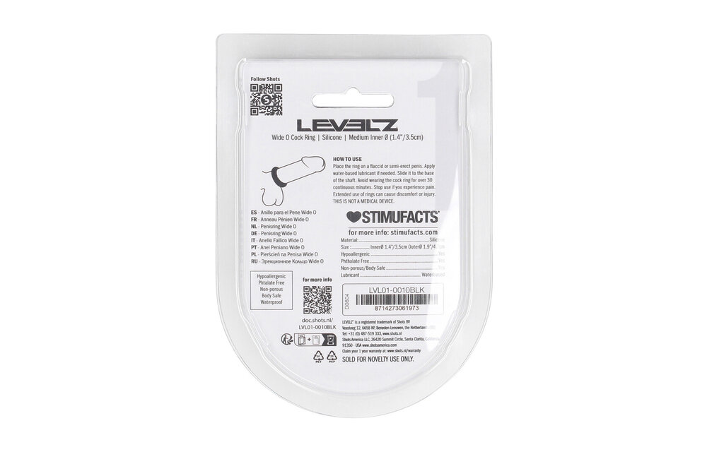 Wide O Silicone Cockring M – Comfort & Enhancement Black