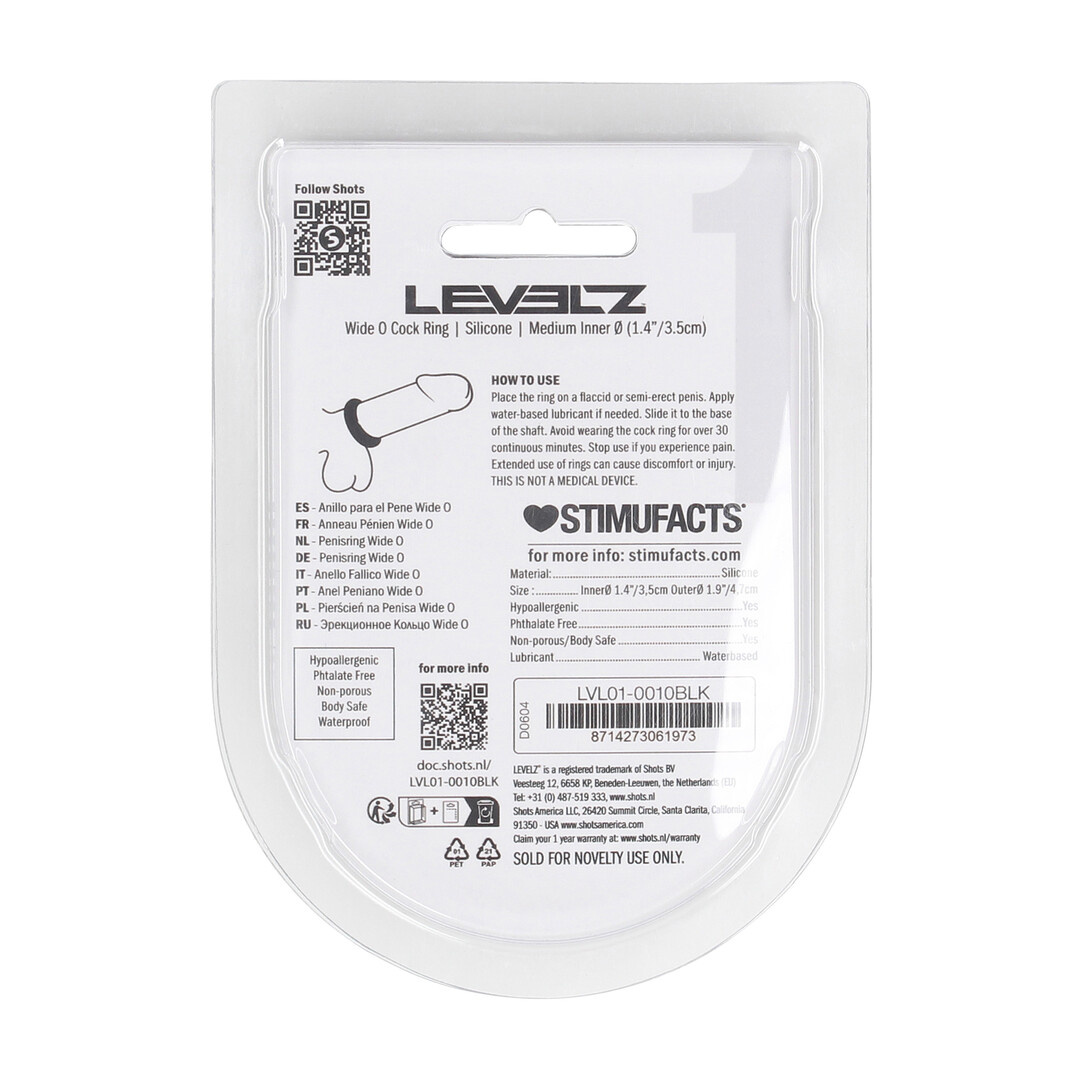 Wide O Silicone Cockring M – Comfort & Enhancement Black