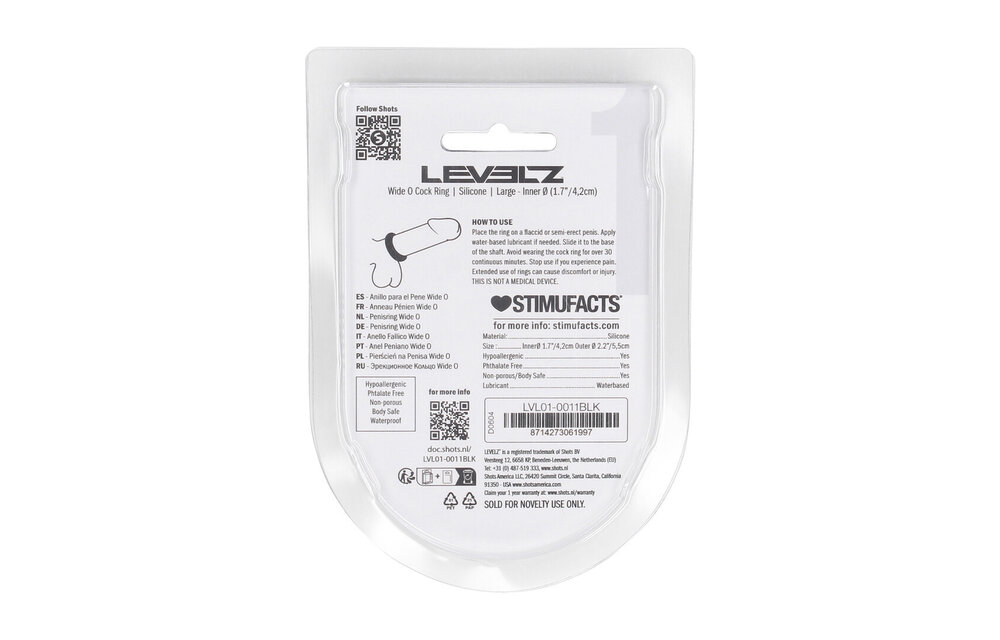 Brede O Siliconen Cockring L - Comfort & Kracht Zwart