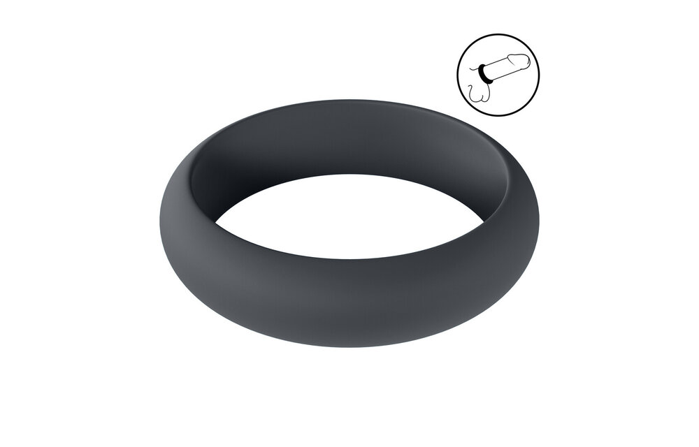 Wide O Silicone Cock Ring XL - Comfort & Strength Black