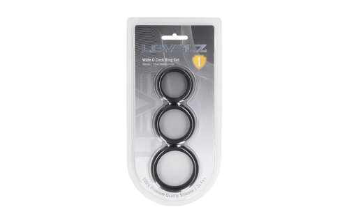 Wide O Silicone Cockring Set Black - S/M/L | Levelz