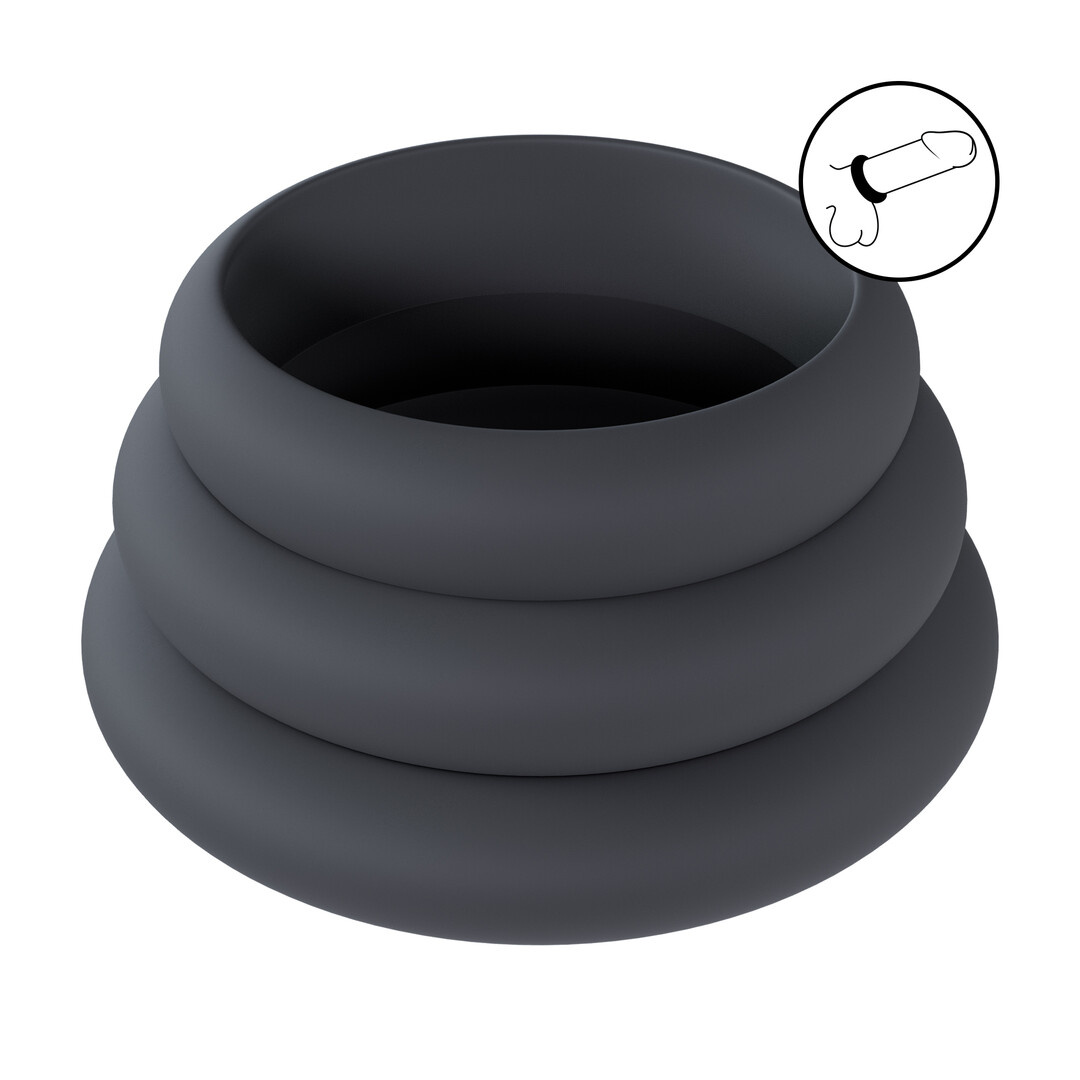 Wide O Cockring Set of 3 L/XL/XXL