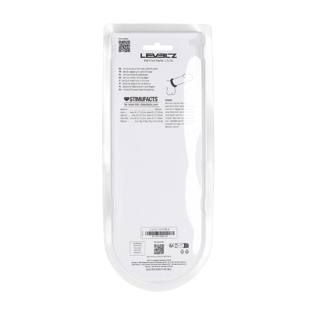 Wide O Cockring Set of 3 L/XL/XXL