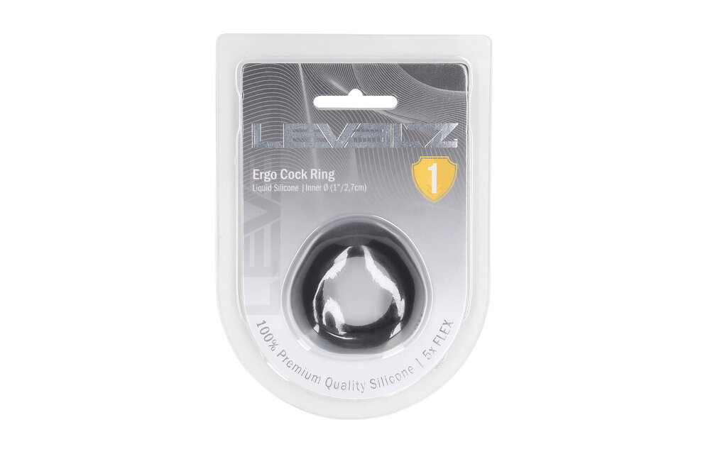 Ergo Liquid Silicone Cock Ring Black - Comfort & Tension