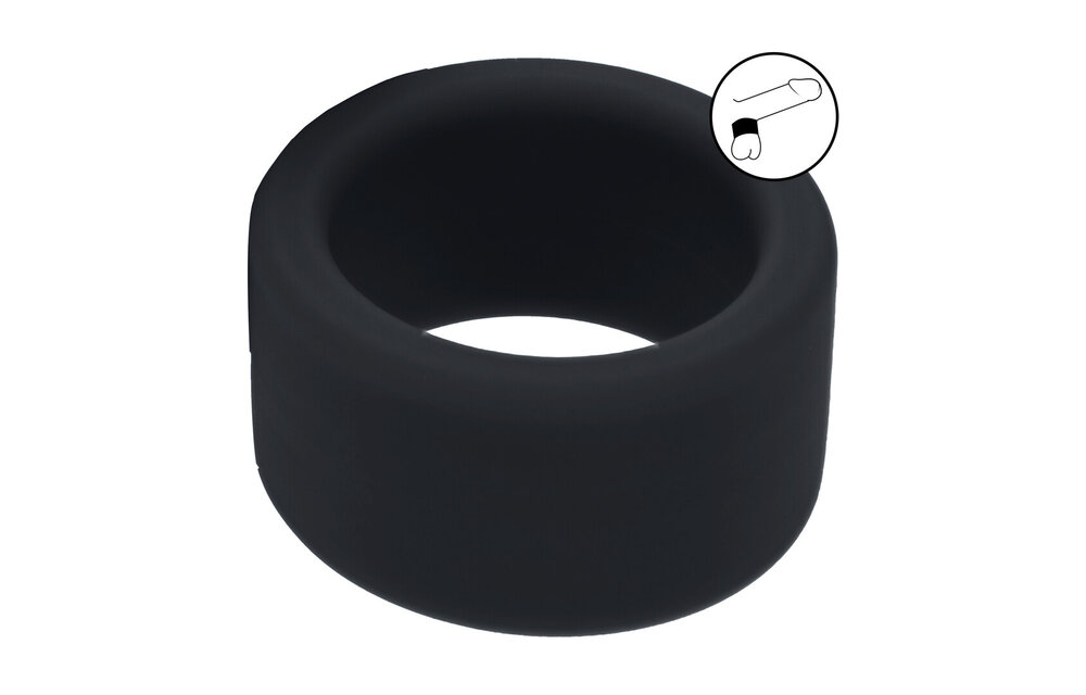 Vloeibare Siliconen Balriem M 34mm Zwart – Flexibel & Strak