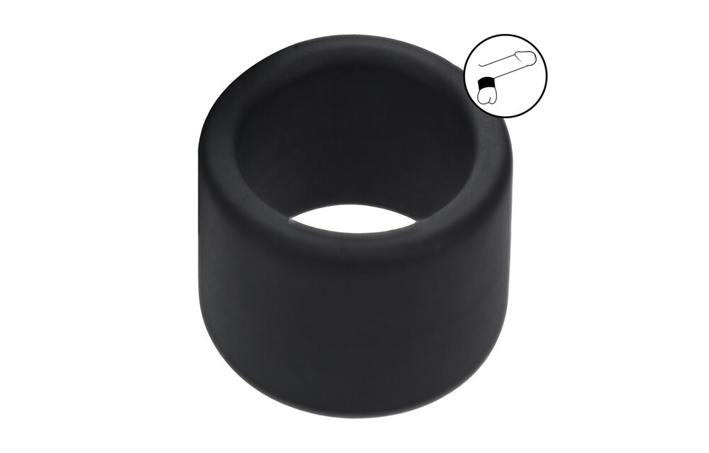 Flüssiger Silikon-Hodenriemen L 34 mm Schwarz – Komfort & Griffigkeit