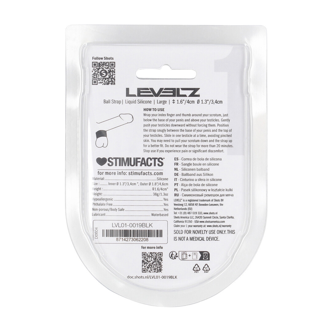 Vloeibare Siliconen Balriem L 34mm Zwart – Comfort & Grip