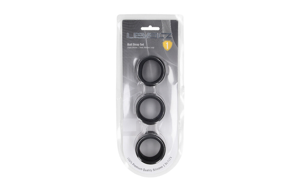 Liquid Silicone Ball Strap Set S/M/L Black – Comfort & Safety