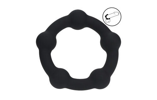 Beaded Silicone Cock Ring S 30mm Black – Comfort & Strength