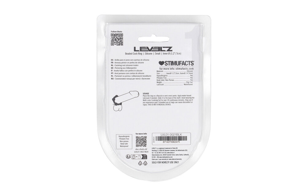 Kralen Siliconen Cockring S 30mm Zwart – Comfort & Kracht