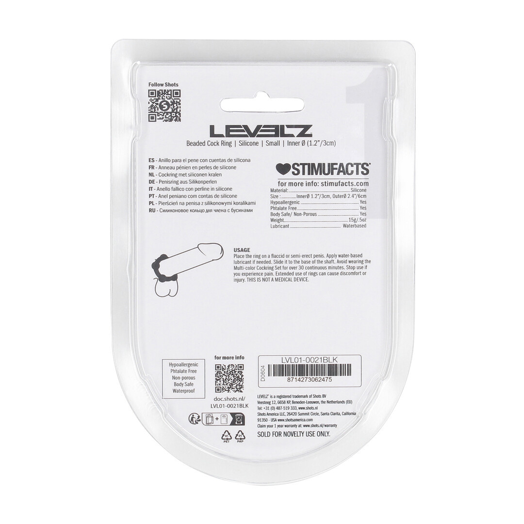 Kralen Siliconen Cockring S 30mm Zwart – Comfort & Kracht