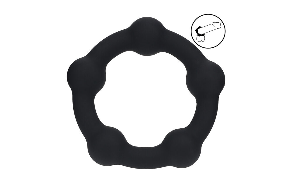 Perlen-Silikon-Cockring M Schwarz – Komfort & Kraft