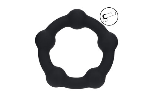 Perlen-Silikon-Cockring M Schwarz – Komfort & Kraft
