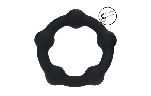 Beaded Silicone Cock Ring L Black – Comfort & Performance