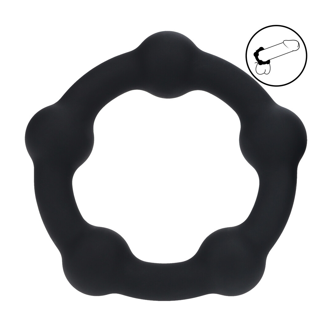 Beaded Silicone Cock Ring L Black – Comfort & Performance