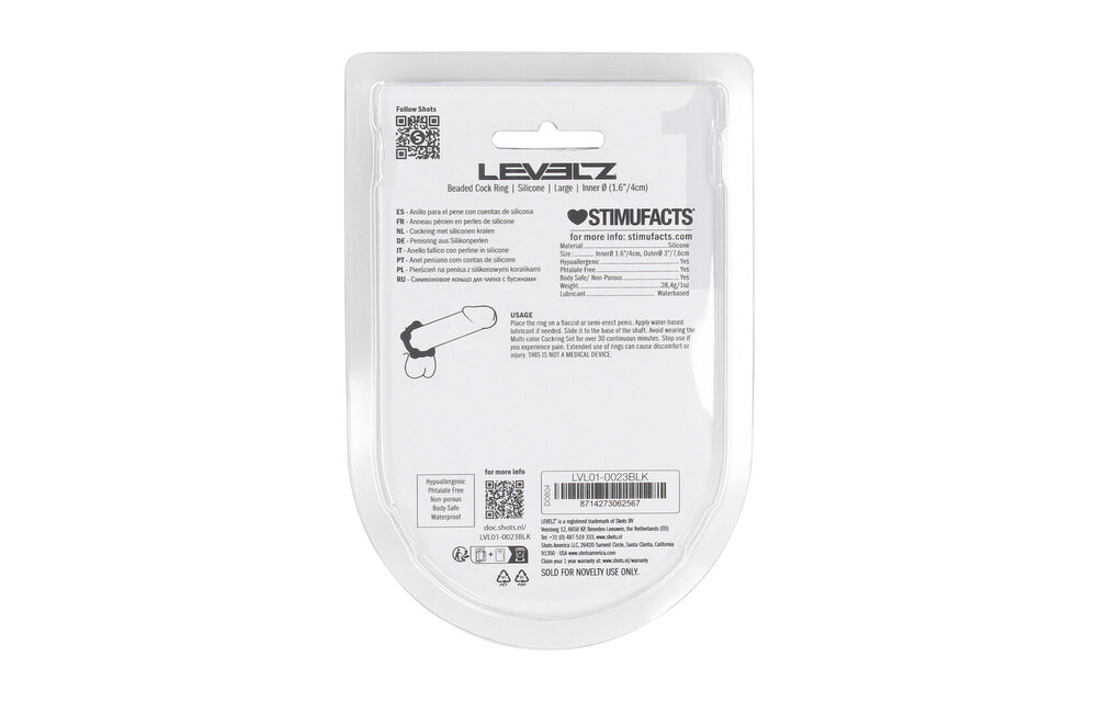 Beaded Silicone Cock Ring L Black – Comfort & Performance