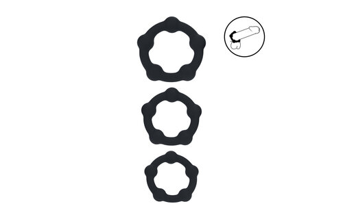 Beaded Cockring 3er-Set S/M/L