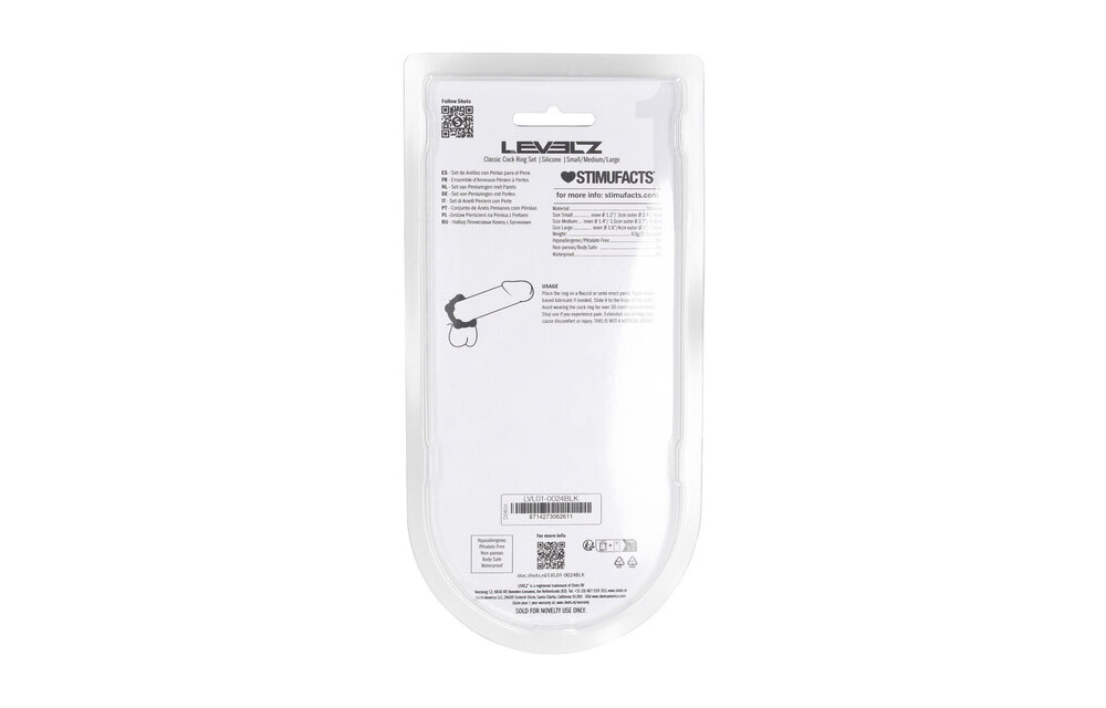 Kralen Siliconen Cockring Set Zwart S/M/L – Comfort & Variatie